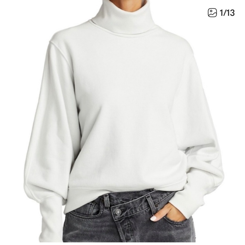 Agolde Ribbed Cream Turtleneck sweatshirt